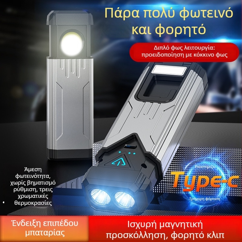 Φως εργασίας LED με COB πηγή φωτισμού, USB φόρτιση, μαγνήτης, αλουμινένιο περίβλημα, προστασία IP6