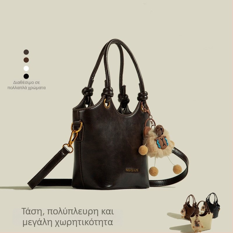 Τσάντα tote από PU δέρμα, μεγάλη χωρητικότητα, οριζόντιου τετράγωνου σχήματος, φερμουάρ, επένδυση πολυεστέρα, 3D δομημένη