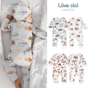 Υπνόσακος για βρέφη και νήπια 1–3 ετών, βαμβακερό ύφασμα, επένδυση και γέμισμα 100% βαμβάκι, μακριά μανίκια, ζωικό μοτίβο