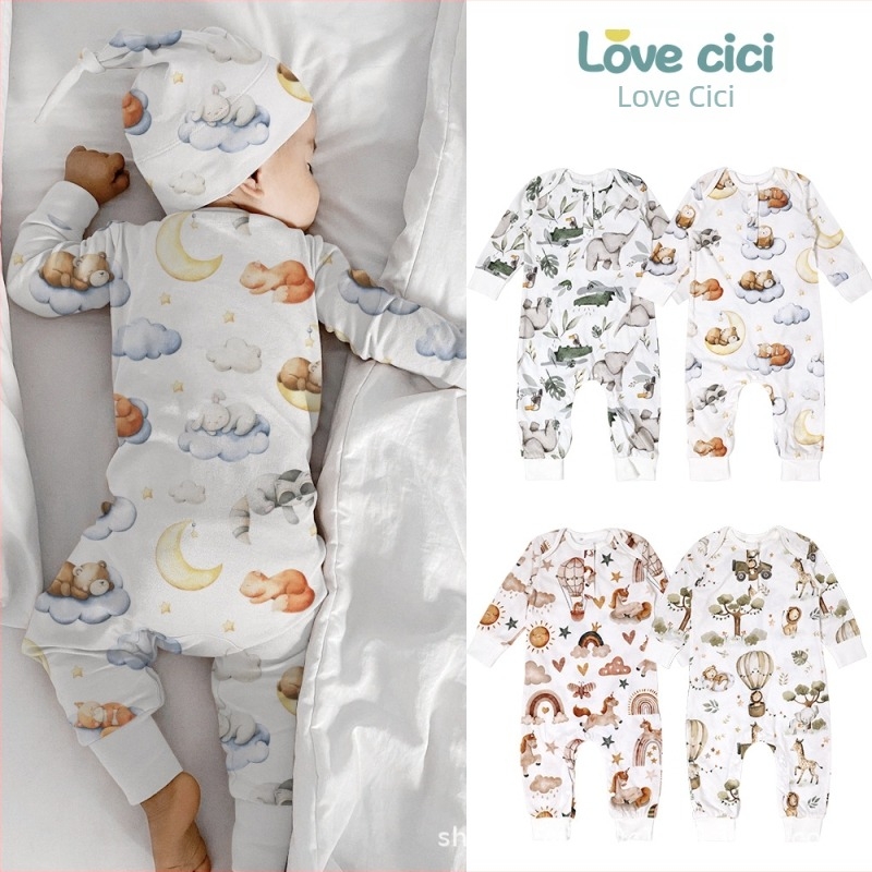 Υπνόσακος για βρέφη και νήπια 1–3 ετών, βαμβακερό ύφασμα, επένδυση και γέμισμα 100% βαμβάκι, μακριά μανίκια, ζωικό μοτίβο