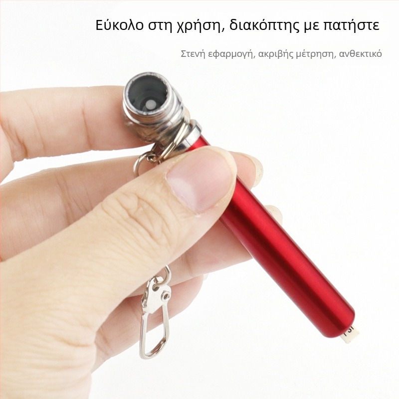 Joist μετρητής πίεσης ελαστικών, φορητός με αλυσίδα, γρήγορη μέτρηση πίεσης, διεπαφή τύπου ώθησης για σφιχτό και ανθεκτικό σφράγισμα