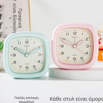 Qingyi ξυπνητήρι για μαθητές — LCD οθόνη με αναλογική και ψηφιακή ανάγνωση, τροφοδοτείται με μπαταρία, κίνηση με ομαλό βηματισμό δευτερολέπτων, 32 mm πάχος, πλαστικό περίβλημα