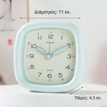 Qingyi ξυπνητήρι για μαθητές — LCD οθόνη με αναλογική και ψηφιακή ανάγνωση, τροφοδοτείται με μπαταρία, κίνηση με ομαλό βηματισμό δευτερολέπτων, 32 mm πάχος, πλαστικό περίβλημα