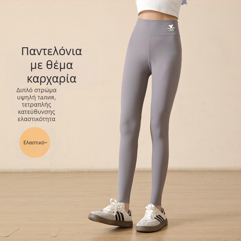 Κοριτσίστικα κολάν με σχέδιο καρχαρία, υψηλή μέση, νάιλον 81,2%, μήκος 9/10, ελαστική ζώνη, άνοιξη 2024, για κορίτσια άνω των 8 ετών (ύψος 140 εκ.)