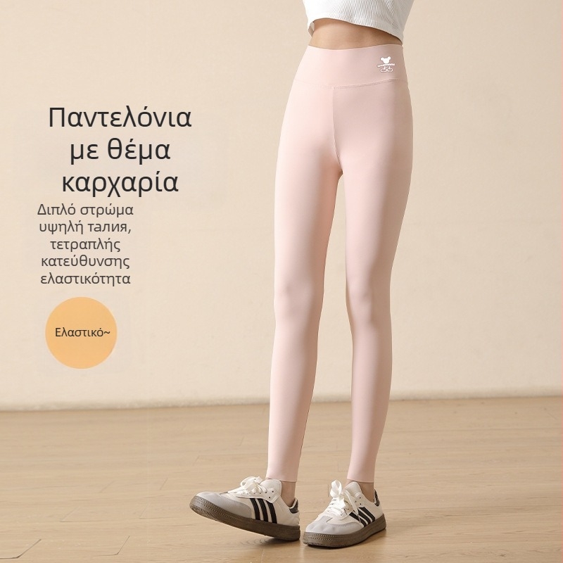 Κοριτσίστικα κολάν με σχέδιο καρχαρία, υψηλή μέση, νάιλον 81,2%, μήκος 9/10, ελαστική ζώνη, άνοιξη 2024, για κορίτσια άνω των 8 ετών (ύψος 140 εκ.)