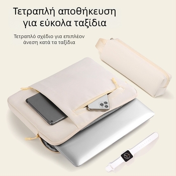 Qingxi εσωτερική θήκη λάπτοπ — αδιάβροχη, ανθεκτική στη φθορά και προστασία από κραδασμούς· Oxford ύφασμα, επένδυση πολυεστέρα; αστικός μινιμαλισμός