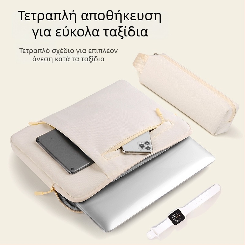 Qingxi εσωτερική θήκη λάπτοπ — αδιάβροχη, ανθεκτική στη φθορά και προστασία από κραδασμούς· Oxford ύφασμα, επένδυση πολυεστέρα; αστικός μινιμαλισμός