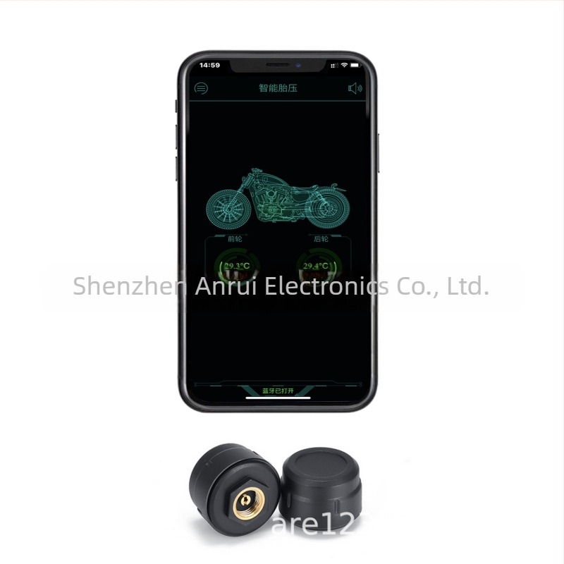 Bluetooth μετρητής πίεσης ελαστικών για μοτοσικλέτες και αυτοκίνητα, μοντέλο M-05, ψηφιακή οθόνη, εύρος πίεσης 0-13 bar, υψηλής ακρίβειας σύστημα παρακολούθησης πίεσης