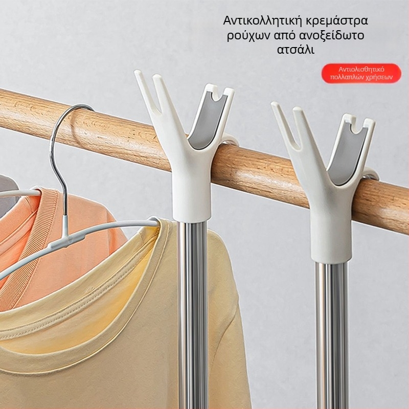 Επεκτεινόμενη ράβδος στέγνωσης ρούχων – PP + ανοξείδωτος χάλυβας, για μπαλκόνι, μοντέρνος μινιμαλισμός, Box Happy House