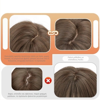 Περούκα: μακριά ίσια μαλλιά με ευθείες φράντζες, φυσική όψη, μαλλιά από υψηλής θερμοκρασίας μετάξι, μη βαφή