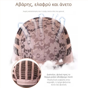 Περούκα με μακριά ίσια μαλλιά, χωρισμός στη μέση, πλήρης κάλυψη κεφαλής, φυσική όψη, ίνες ανθεκτικές στη θερμότητα