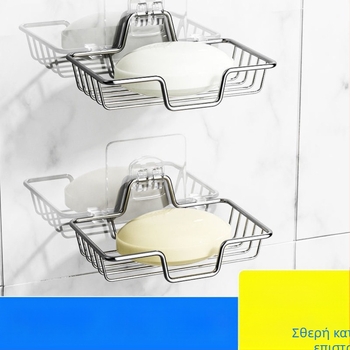 Ανοξείδωτη θήκη σαπουνιού τοίχου με αποστράγγιση, σετ δύο τεμαχίων, ηλεκτρολυτική επίστρωση, μοντέρνο στυλ