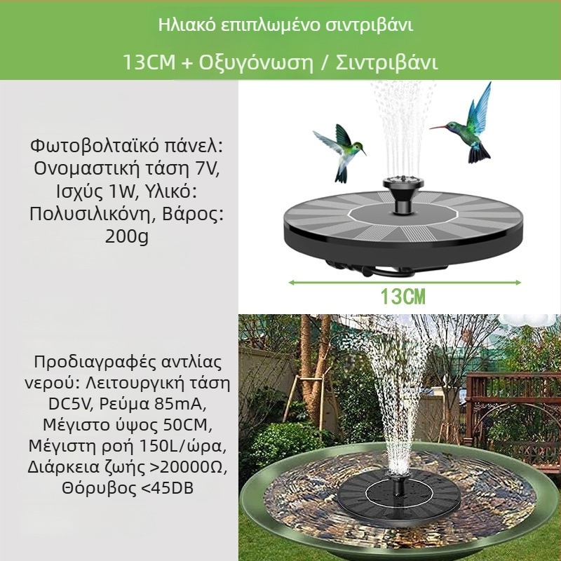 Ηλιακή αντλία σιντριβανιού για λίμνη και κήπο – συνδυασμένος ψεκασμός, επιπλέων υδάτινο χαρακτηριστικό, εξωτερική αντλία, Haotu