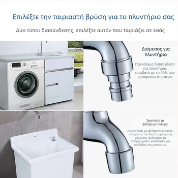 Βρύση τοίχου για πλυντήριο με κλείδωμα και γρήγορη έναρξη κρύου νερού, 13 mm είσοδος/έξοδος, κεραμικός πυρήνας βαλβίδας, σώμα από κράμα ψευδάργύρου, ηλεκτροπλατινωμένο φινίρισμα