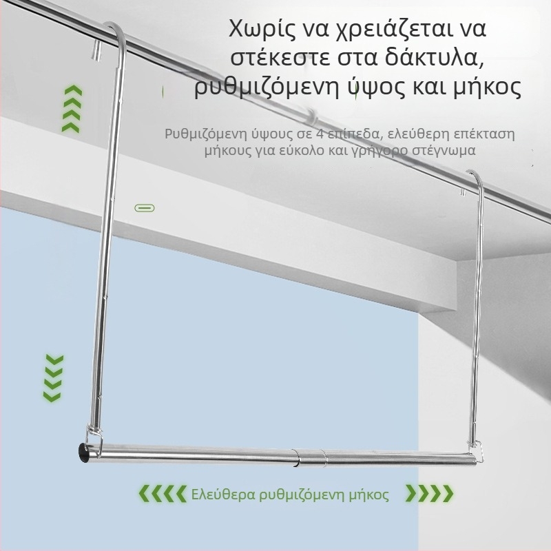 Ανοξείδωτος τηλεσκοπικός ράγα κρεμαστών ρούχων για ντουλάπα, πτυσσόμενη, υπνοδωμάτιο, μοντέρνος μινιμαλισμός