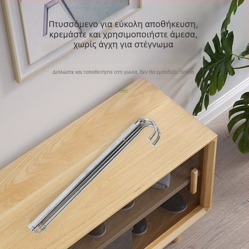 Ανοξείδωτος τηλεσκοπικός ράγα κρεμαστών ρούχων για ντουλάπα, πτυσσόμενη, υπνοδωμάτιο, μοντέρνος μινιμαλισμός
