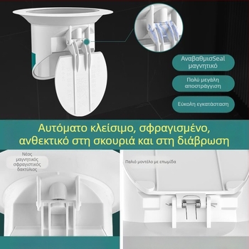 Πλαστικό αποσμητικό για τουαλέτα, συσκευή κατά της δυσοσμίας, χωρίς δεξαμενή νερού, χωρίς φράγμα νερού, χωρίς φρεάτιο, μέθοδος επεξεργασίας 1