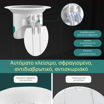 Πλαστική τάπα αποσμητικής προστασίας για κλεκτοτουαλέτα – εμπρόσθιο υδραυλικό φράγμα, χωρίς παγίδα