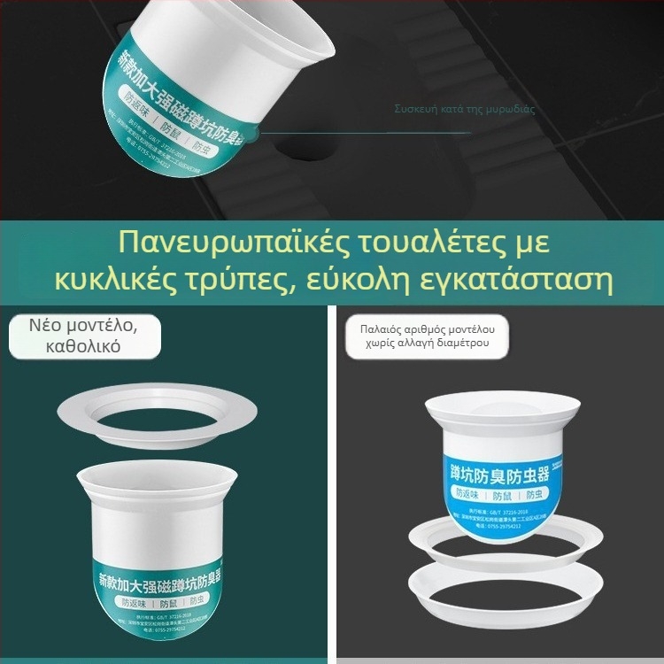 Πλαστική τάπα αποσμητικής προστασίας για κλεκτοτουαλέτα – εμπρόσθιο υδραυλικό φράγμα, χωρίς παγίδα