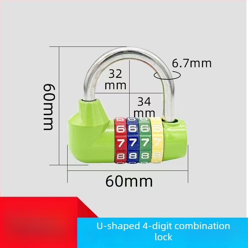 Κλειδαριά U-σχήματος με κωδικό, σειρά 206 ολομεταλλική, από ανοξείδωτο ατσάλι και κράμα, 250 g, κατάλληλη για ποδήλατα και ντουλάπες