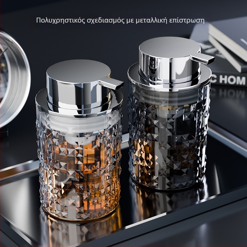 Time Machine Δοχείο Αφρού για Πλύσιμο Χεριών – PET, Στυλ Light Luxury, Λειτουργία Πατήματος για Δοσολογία, Γυαλισμένη Επιφάνεια