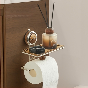 Θήκη ρολλού χαρτιού μπάνιου, τοίχου, χωρίς τρύπες με αναρρόφηση, πλαστική, πολλαπλών χρήσεων