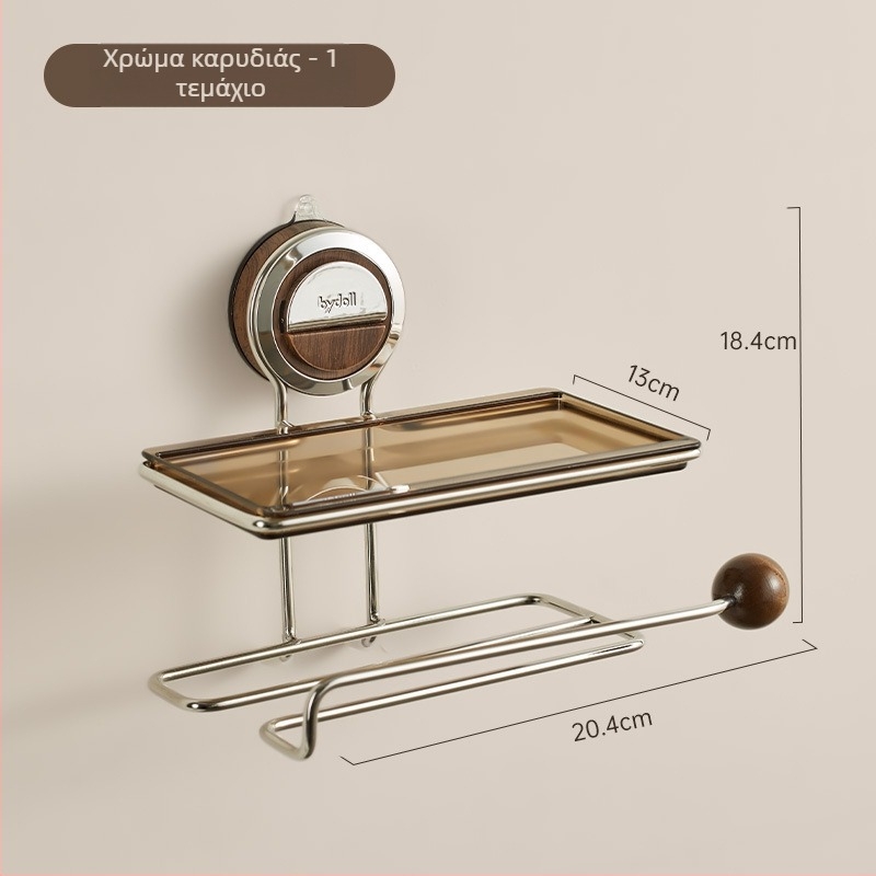 Θήκη ρολλού χαρτιού μπάνιου, τοίχου, χωρίς τρύπες με αναρρόφηση, πλαστική, πολλαπλών χρήσεων