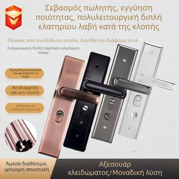 Λαβή πόρτας - Ανοξείδωτος χάλυβας, Αντιδιαρρηκτική, Παχύτερο πάνελ, Διπλού επιπέδου προστασία κατά της παραβίασης, Πολυλειτουργικά ρυθμιζόμενη, Μοντέλο 2023/10915/10208