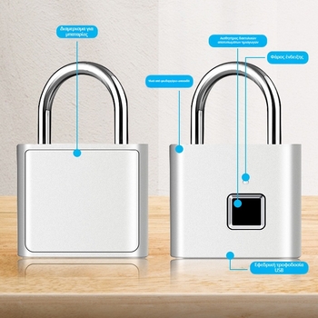 Chuangjia έξυπνο λουκέτο με δακτυλικό αποτύπωμα, από ανοξείδωτο ατσάλι, μοντέλο g type, για πόρτες, ντουλάπια φοιτητών, αποσκευές και αποθήκες