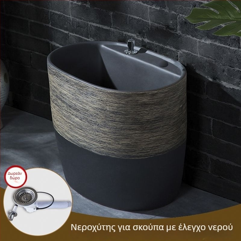 Κεραμική λεκάνη σφουγγαρίσματος για οικιακή χρήση με παροχή νερού