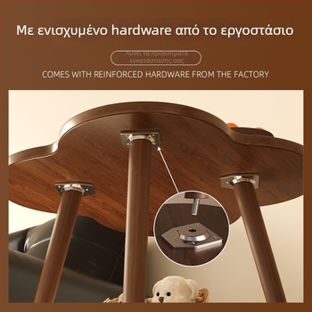 Διόροφος πλευρικό τραπεζάκι με χώρο αποθήκευσης, μοντέρνο μίνιμαλ στυλ, ξύλινος σκελετός