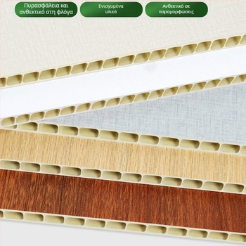 Σύστημα πάνελ τοίχου με πάνελ PVC από μπαμπού-ξύλο, μοντέλο Buckle plate, στυλ επίπεδο, Νέο κινεζικό στυλ, μάρκα Shunzhi