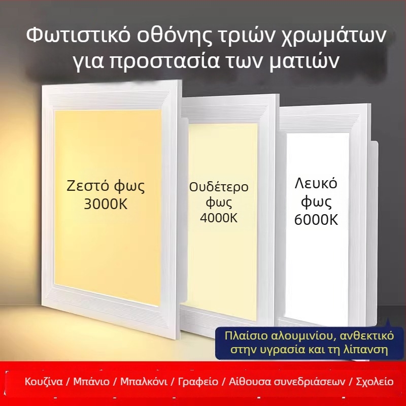 LED επίπεδης πάνελ φωτιστικό, μοντέλο P02, 220V, CRI 80, αλουμινένιο κράμα