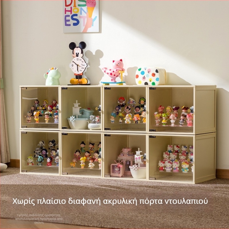 Κουτί αποθήκευσης φιγούρων, ακρυλικό, ανθεκτικό στη σκόνη, με διαμερίσματα, χωρητικότητας 60 λίτρων