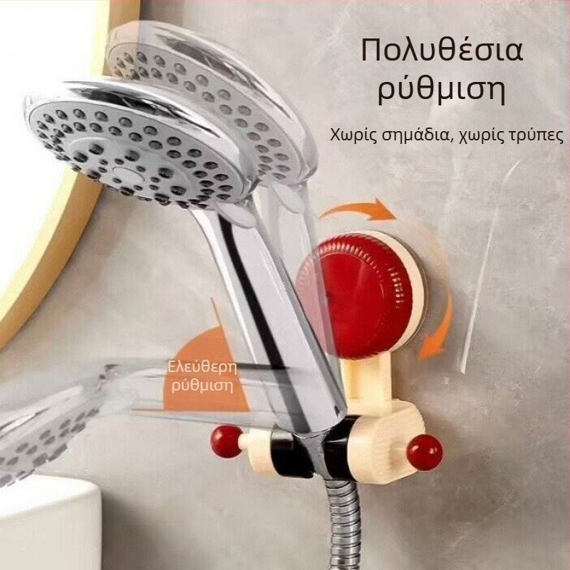 Ρυθμιζόμενος στηρίγμα κεφαλής ντους με βεντούζα – χωρίς διάτρηση, πλαστική κατασκευή, για οικιακή χρήση