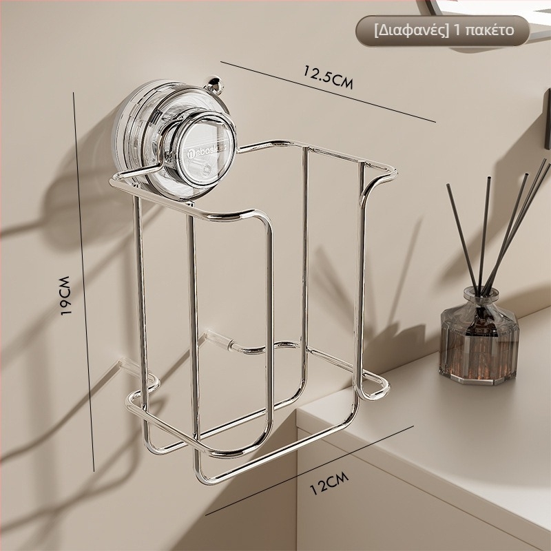 Τοίχου ράφι αποθήκευσης υγρών μαντηλιών και χαρτιού υγείας • Ανοξείδωτος χάλυβας • Ηλεκτροπλατιωμένη επίστρωση • Τετράγωνο σχέδιο • Σύγχρονο μινιμαλιστικό στυλ