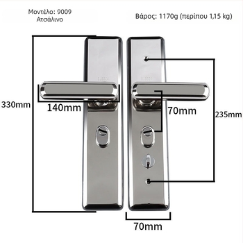 Χειρολαβή πόρτας από ανοξείδωτο ατσάλι - κλειδαριά κατά κλοπής για πόρτες εισόδου, καθολικός θωρακικός σχεδιασμός (Υλικό: Ανοξείδωτο ατσάλι; Μοντέλο: Χειρολαβή από ανοξείδωτο ατσάλι; Πεδίο εφαρμογής: πόρτες ασφαλείας/εισόδου; Στυλ: Νέο κινέζικο στιλ)