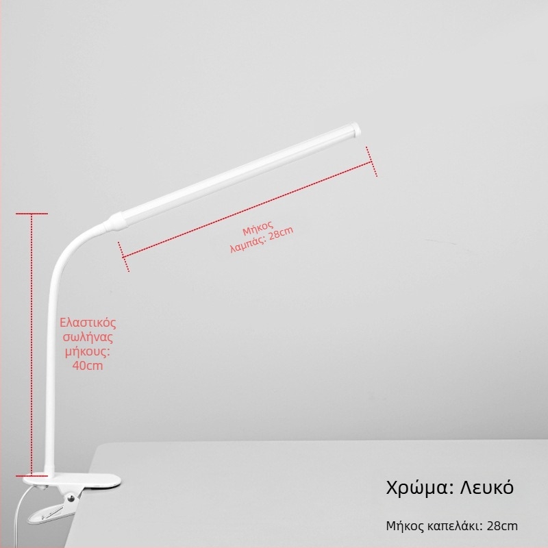 LED κλιπ-λαμπτήρας γραφείου – USB τροφοδοσία, Τάση ≤36V, CRI ≥90, πλαστική σκιά, φωτισμός μελέτης