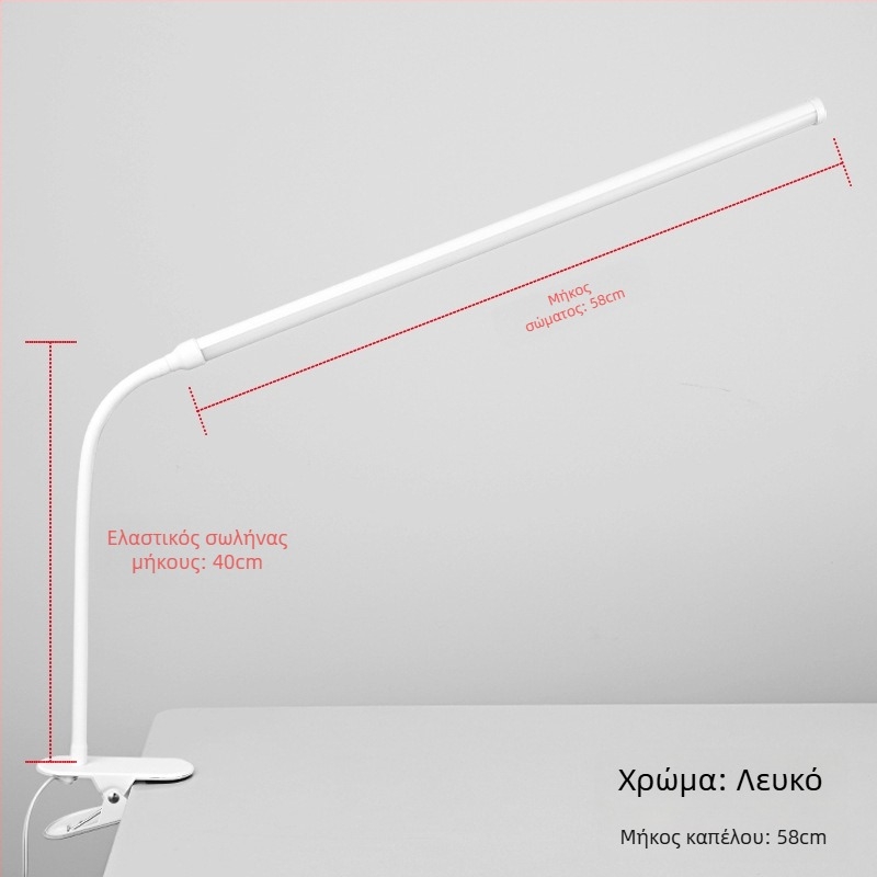 LED κλιπ-λαμπτήρας γραφείου – USB τροφοδοσία, Τάση ≤36V, CRI ≥90, πλαστική σκιά, φωτισμός μελέτης