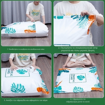 Σακούλα αποθήκευσης ρούχων σε κενό – παχύτερη, ευρεία κατασκευή με εξαγωγή αέρα, με αντλία, σύνθετα υλικά