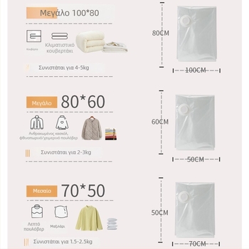 Han Feizi Σάκος κενού για ρούχα, PA-PE υλικό, Τύπος 3D αναρρόφησης, Με αντλία