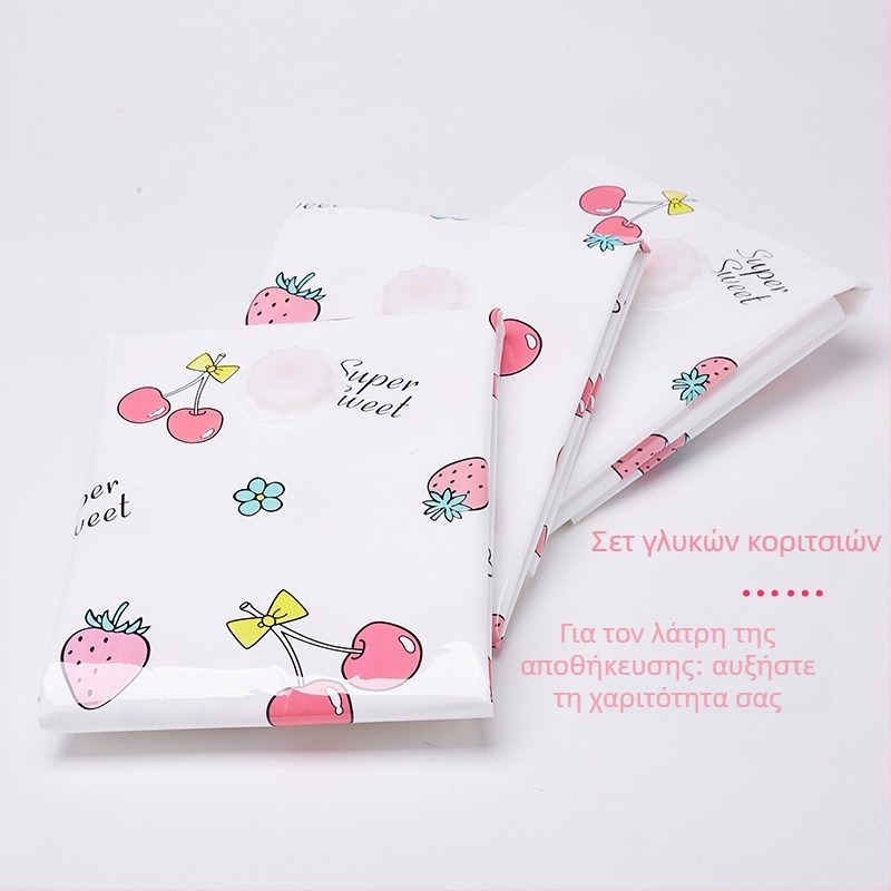 Jiajiale τσάντα κενού συμπίεσης, PET+PE, Jac-9401, Girl Series Cherry, για παπλώματα και ρούχα