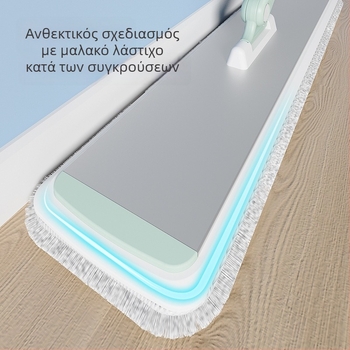 Πλατιά σφουγγαρίστρα με τηλεσκοπική λαβή από κράμα αλουμινίου, μικροϊνες, διπλή χρήση για υγρή/ξηρή καθαριότητα, αντέχει πάνω από 10 κιλά
