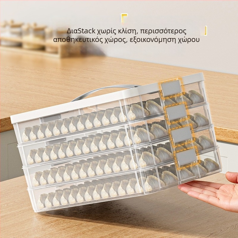 Πολυεπίπεδο κουτί κατάψυξης για ντιμουλίνγκς – οικιακή θήκη/ταψί για ντιμουλίνγκς, Υλικό PP, Απλός σχεδιασμός