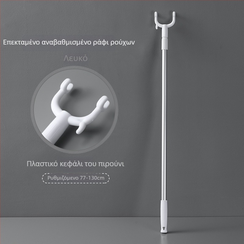 Τηλεσκοπική κρεμάστρα ρούχων για οικιακή χρήση — πόλος στέγνωσης από PP και Space αλουμίνιο, για μπαλκόνι