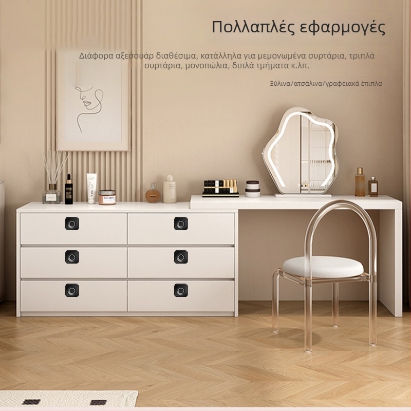 Ηλεκτρονικό κλείδωμα με αποτύπωμα και κωδικό για συρτάρια και ντουλάπες, μοντέλο 138-1AP; αποθηκεύει 10 αποτυπώματα; πάνω από 100k ξεκλειδώσεις; σάρωση 0,1 s; λειτουργική θερμοκρασία -20 έως 70°C; κατάλληλο για συρτάρια, ντουλάπες, αρχεία, ντουλάπια, κομοδ