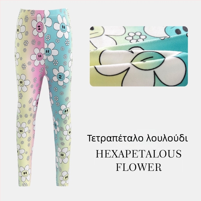 Κοριτσίστικα Cropped παντελόνια για καλοκαίρι: ελαφριά, αναπνεύσιμα, πολυεστέρας, χαμηλή μέση με ελαστικό, για κορίτσια 3–8 ετών