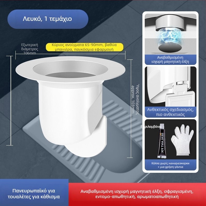 Συσκευή εξουδετέρωσης οσμών για squat τουαλέτα – ABS, χωρίς δεξαμενή νερού, χωρίς φράγμα, χωρίς σιφών, μοντέρνος μινιμαλιστικός σχεδιασμός