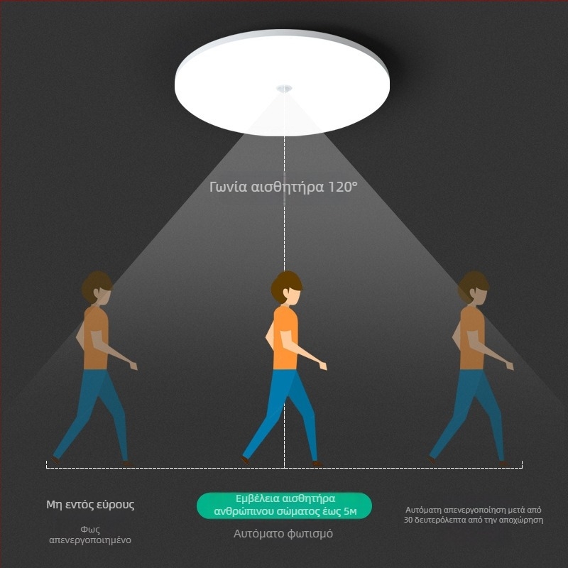 Φως οροφής (LED, αισθητήρας κίνησης, 220V, κάλυψη 10–15 τ.μ.)