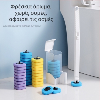 Μίας χρήσης βούρτσα τουαλέτας για τοίχο με σετ κεφαλών αντικατάστασης, πλαστική για μπάνιο